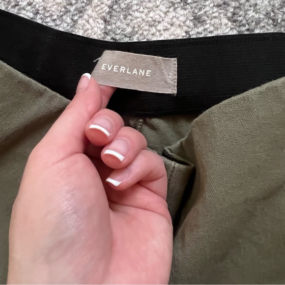 Everlane Kick Crop Work Pant High Rise Olive Army Green Side Zip - Picture 3 of 7